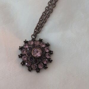Purple Crystal Pendant Necklace
